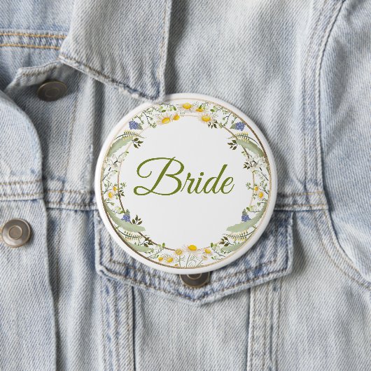 Sommerblumen Hochzeitsknopf - Anpassbar Button (Beispiel)