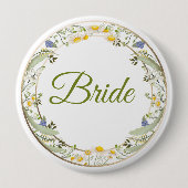 Sommerblumen Hochzeitsknopf - Anpassbar Button (Vorderseite)
