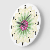 Sommerblumen-Mandala Große Wanduhr (Winkel)