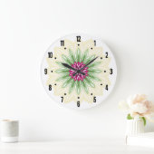 Sommerblumen-Mandala Große Wanduhr (Zuhause)