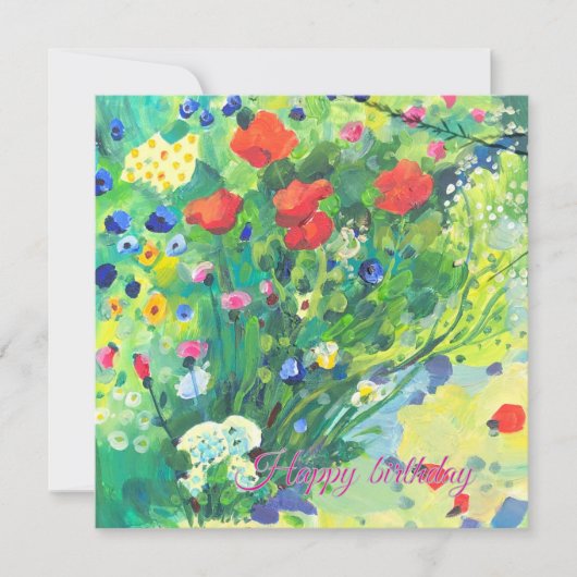 Sommerblumen, Mohn Feiertagskarte (Vorderseite)