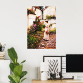 Sommerblumen pflücken in einem Garten in Devonshir Poster (Heimbüro)