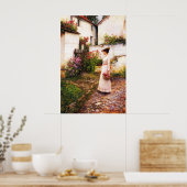 Sommerblumen pflücken in einem Garten in Devonshir Poster (Küche)