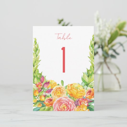 Sommerblumen-Tischnummern (Stehend Vorderseite)