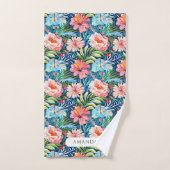 Sommerblumen Tropisches Blumenmuster Blätter Badhandtuch Set (Handtuch)