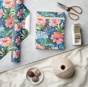 Sommerblumen Tropisches hübsches Blumenmuster Geschenkpapier
