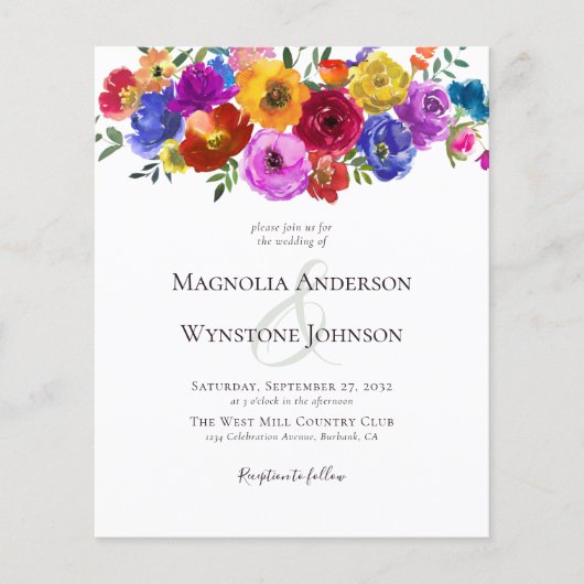 Sommerblumen-Wildblume-Einladung (Vorderseite)