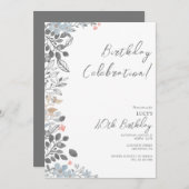 Sommerblumendekor Geburtstagsparty Einladung (Vorne/Hinten)