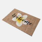 Sommerblumendesign Burlap Urlaub Ehefrau willkomme Fußmatte (Schrägansicht)