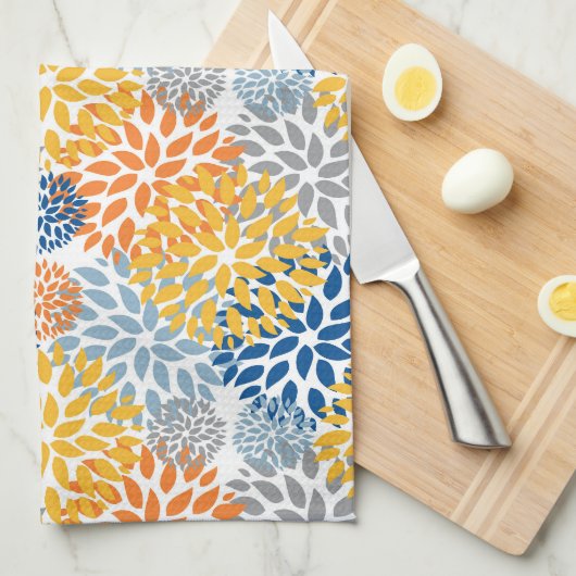 Sommerblumenfarben, Abstrakt-hell Geschirrtuch (Viertel Falte)