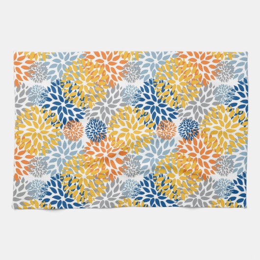 Sommerblumenfarben, Abstrakt-hell Geschirrtuch (Horizontal)