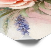 Sommerblumenfarbene Rose Lavendelmohn Poster (Ecke)