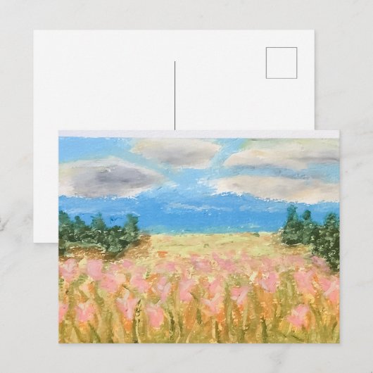 Sommerblumenfeld Postkarte (Vorne/Hinten)