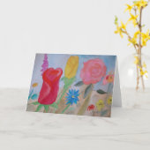 Sommerblumengarten Grußkarte Karte (Gelbe Blume)