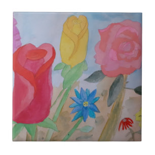 Sommerblumengarten Keramik Tile Fliese