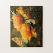Sommerblumengarten und SchmetterlingsNatur Puzzle (Vertikal)