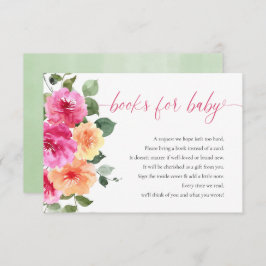 Sommerblumenheiß rosa orangefarbene Bücher für Bab Begleitkarte