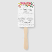 Sommerblumenhochzeit in Rosa und Orange Fächer (Rückseite)