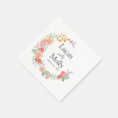 Sommerblumenhochzeit in Rosa und Orange Serviette (Ecke)