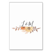 Sommerblumenhochzeit in Rosa und Orange Tischnummer (Rückseite)