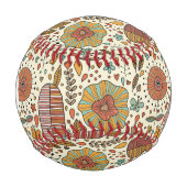 Sommerblumenmuster aus Blätter Baseball (Vorderseite)