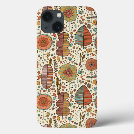 Sommerblumenmuster aus Blätter Case-Mate iPhone Hülle (Rückseite)