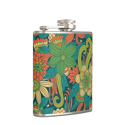 Sommerblumenmuster Flachmann (Rechts)