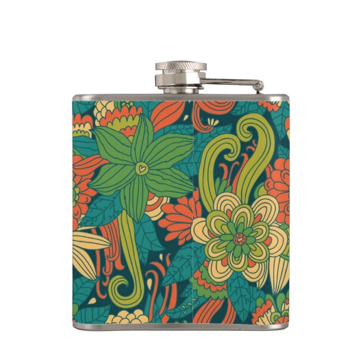 Sommerblumenmuster Flachmann (Rückseite)