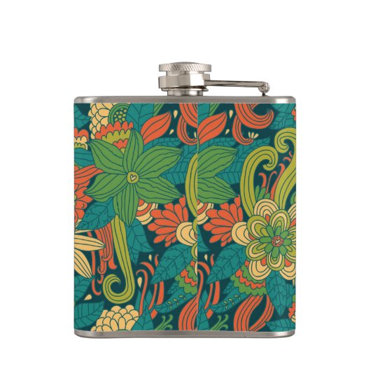 Sommerblumenmuster Flachmann (Rückseite)