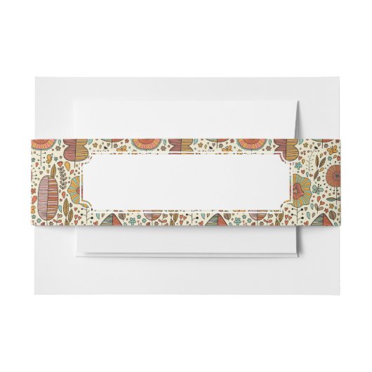 Sommerblumenmuster gemacht vom Blätter Einladungsbanderole (Vorderseite Beispiel)