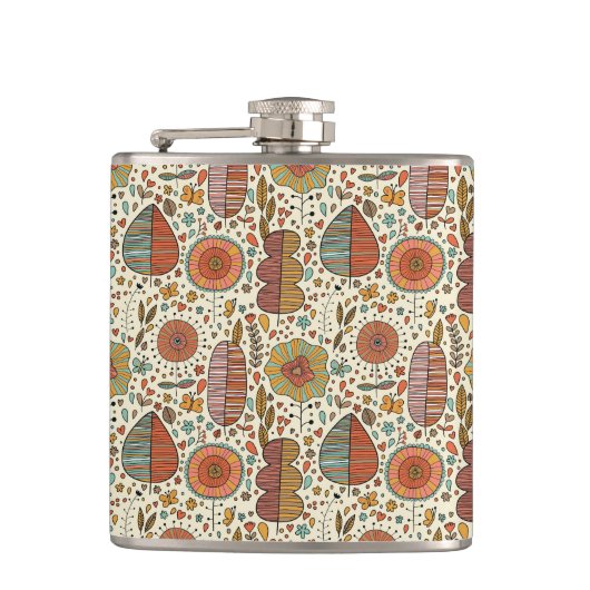 Sommerblumenmuster gemacht vom Blätter Flachmann (Vorderseite)