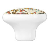 Sommerblumenmuster gemacht vom Blätter Keramikknauf (Seitenansicht)