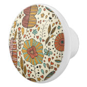 Sommerblumenmuster gemacht vom Blätter Keramikknauf (Rechts)