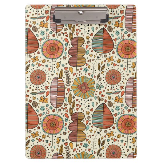 Sommerblumenmuster gemacht vom Blätter Klemmbrett (Vorderseite)