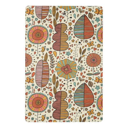 Sommerblumenmuster gemacht vom Blätter Mini Klemmbrett (Rückseite)