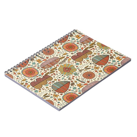 Sommerblumenmuster gemacht vom Blätter Notizblock (Linke Seite)