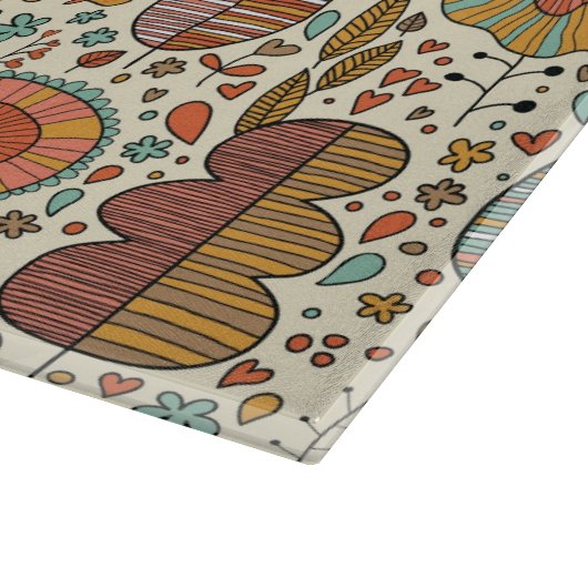 Sommerblumenmuster gemacht vom Blätter Schneidebrett (Ecke)