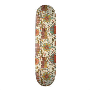 Sommerblumenmuster gemacht vom Blätter Skateboard