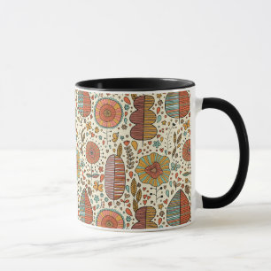 Sommerblumenmuster gemacht vom Blätter Tasse