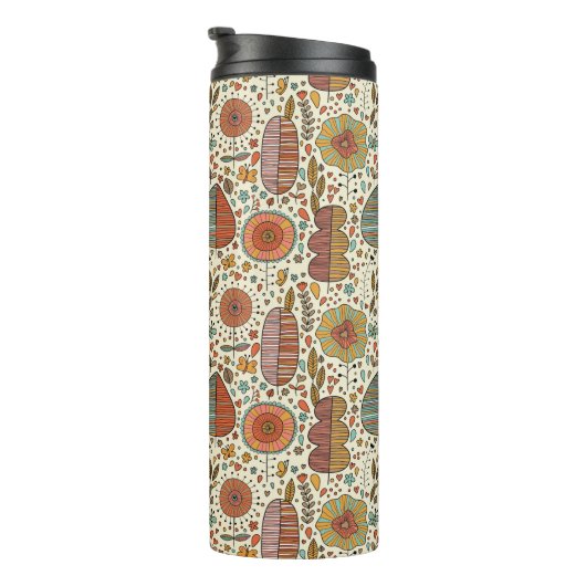 Sommerblumenmuster gemacht vom Blätter Thermosbecher (Nach rechts gedreht)