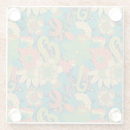 Sommerblumenmuster Glasuntersetzer (Rückseite)