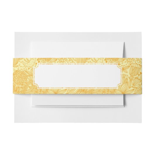 Sommerblumenmuster in den warmen Farben Einladungsbanderole (Vorderseite Beispiel)