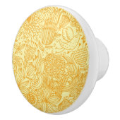 Sommerblumenmuster in den warmen Farben Keramikknauf (Rechts)