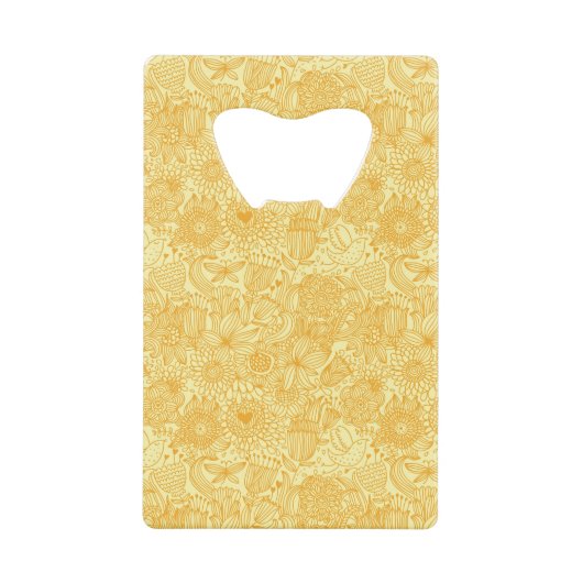 Sommerblumenmuster in den warmen Farben Kreditkarten Flaschenöffner (Vorderseite)