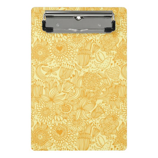 Sommerblumenmuster in den warmen Farben Mini Klemmbrett (Vorderseite)