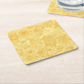 Sommerblumenmuster in den warmen Farben Rechteckiger Pappuntersetzer (angewinkelt)