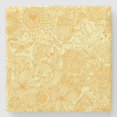 Sommerblumenmuster in den warmen Farben Steinuntersetzer (Vorderseite)