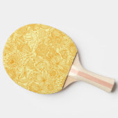 Sommerblumenmuster in den warmen Farben Tischtennis Schläger (Seitenansicht)