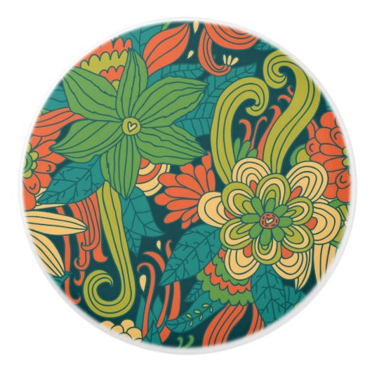 Sommerblumenmuster Keramikknauf (Vorderseite)