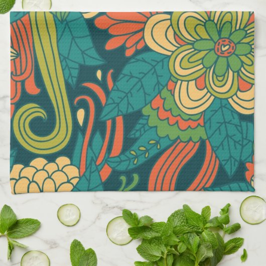 Sommerblumenmuster Küchentuch (Gefaltet)